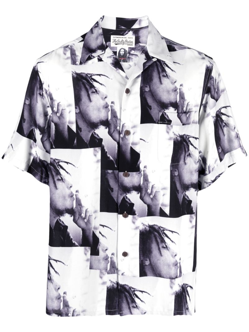 Grey Bob Marley Print Shirt