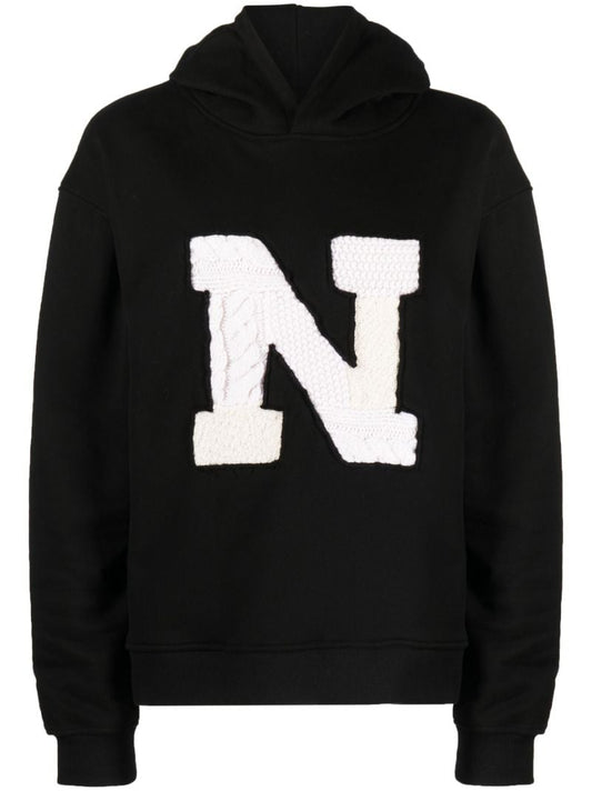 Black Logo-appliquÃ_x0083_Â© Hoodie