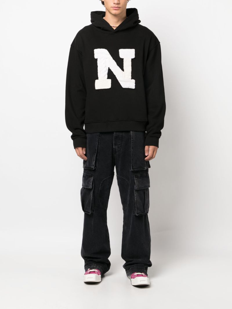 Black Logo-appliquÃ_x0083_Â© Hoodie