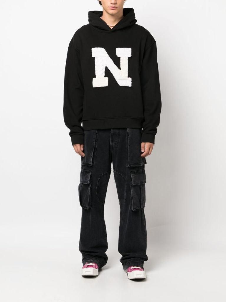 Black Logo-appliquÃ_x0083_Â© Hoodie