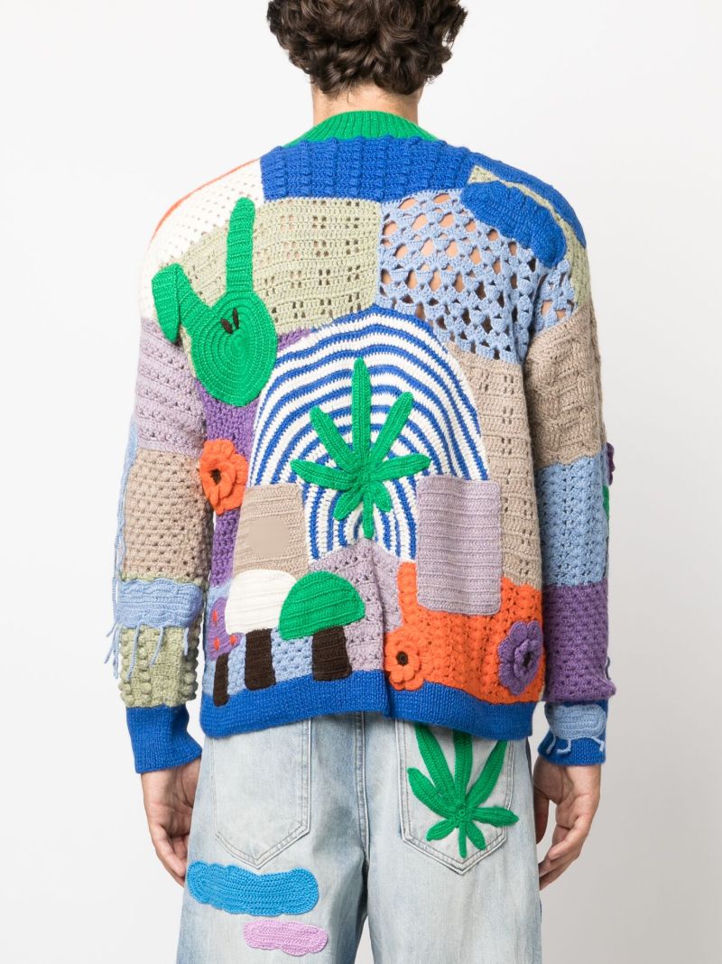 Blue Nah Poetry Crochet Sweater