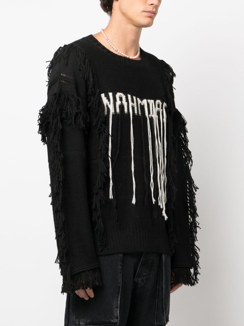 Black Logo-intarsia Sweater