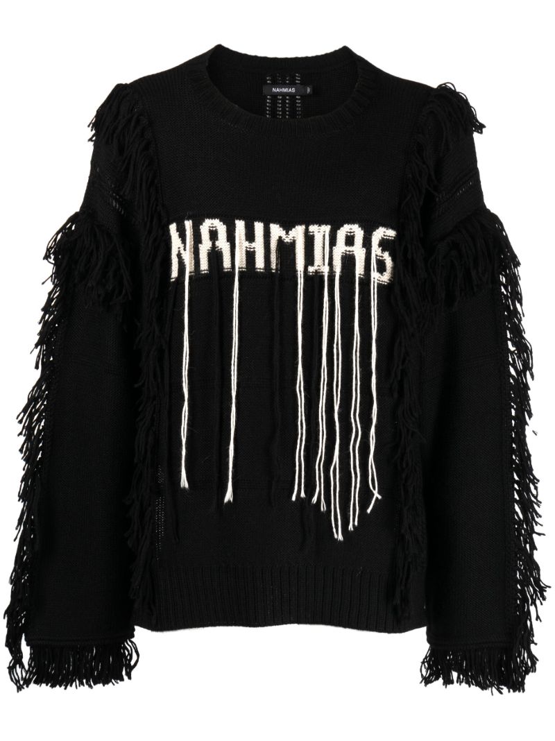 Black Logo-intarsia Sweater