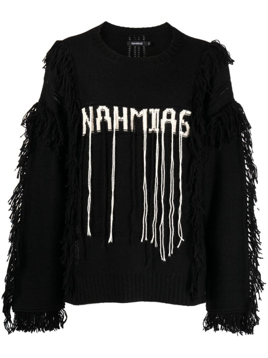 Black Logo-intarsia Sweater