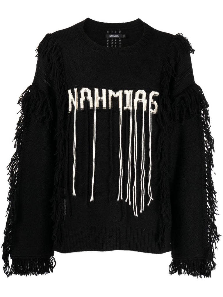 Black Logo-intarsia Sweater