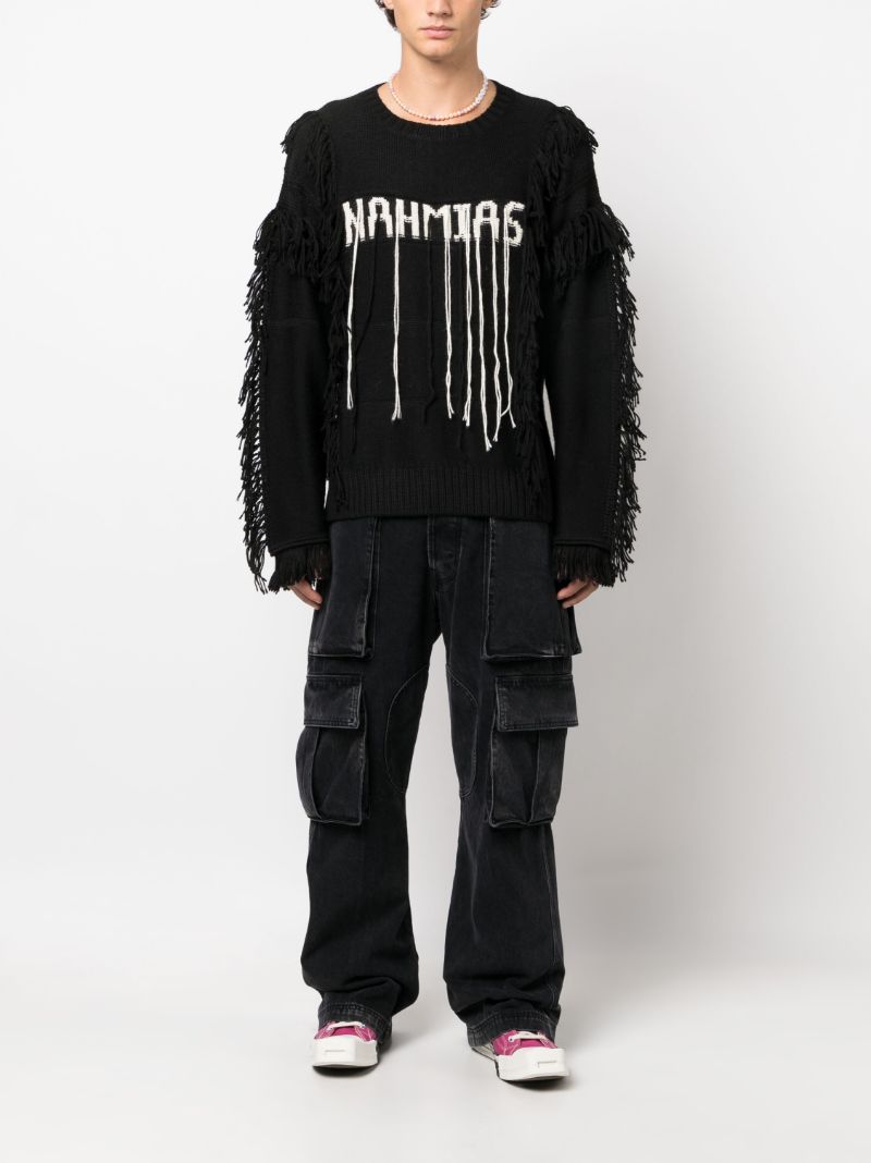 Black Logo-intarsia Sweater