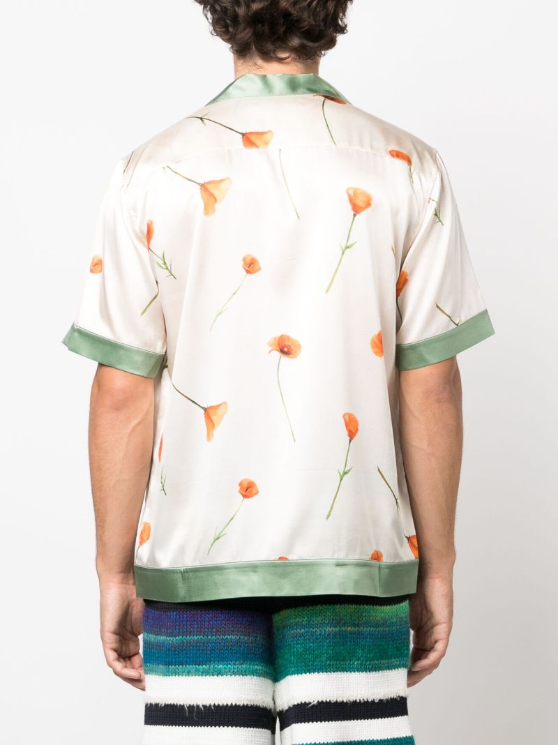 Colorblock Poppy Silk Shirt