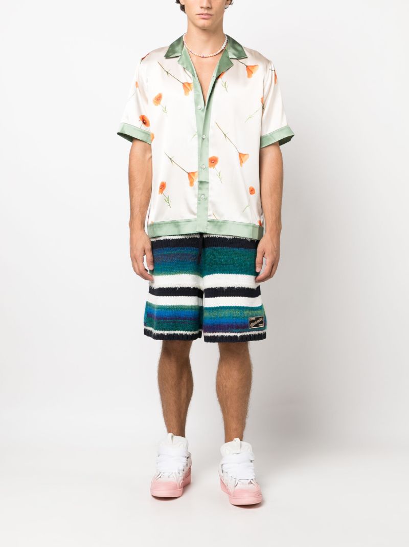 Colorblock Poppy Silk Shirt