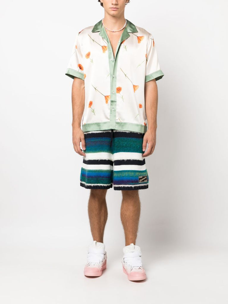 Colorblock Poppy Silk Shirt