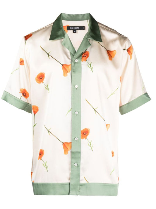 Colorblock Poppy Silk Shirt