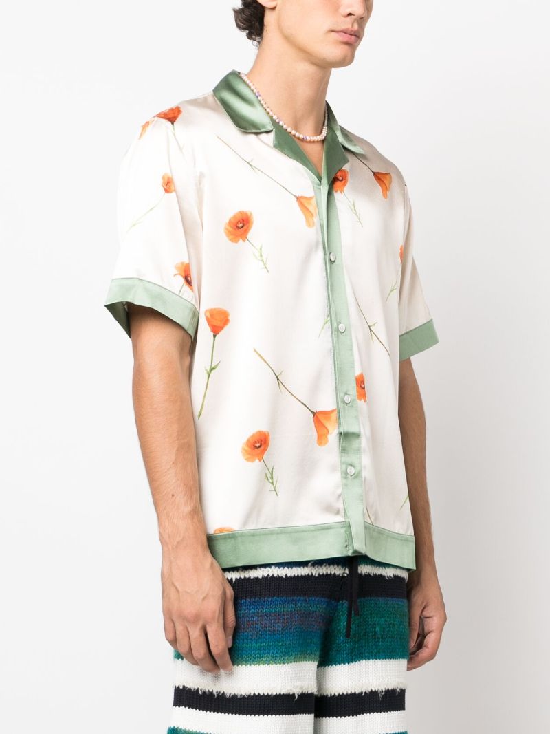 Colorblock Poppy Silk Shirt