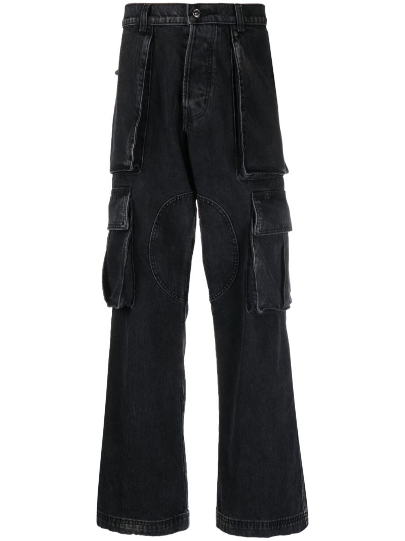 Black Mid-rise Cargo Jeans