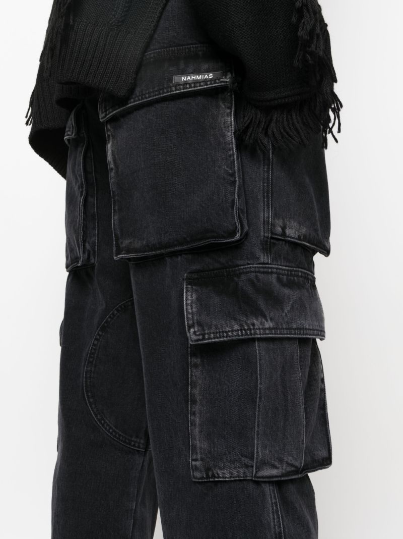 Black Mid-rise Cargo Jeans