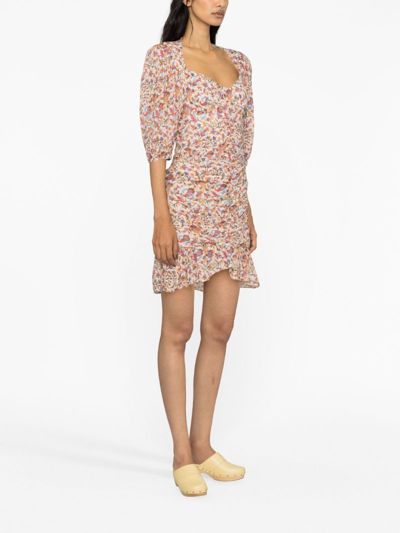 Orange Lunesa Floral-print Cotton Dress