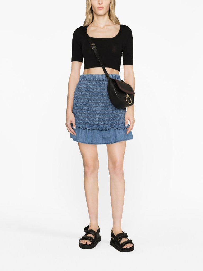 Blue Dorela Cotton Skirt