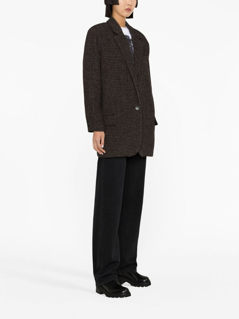 Brown Cikaito Houndstooth Wool Blazer