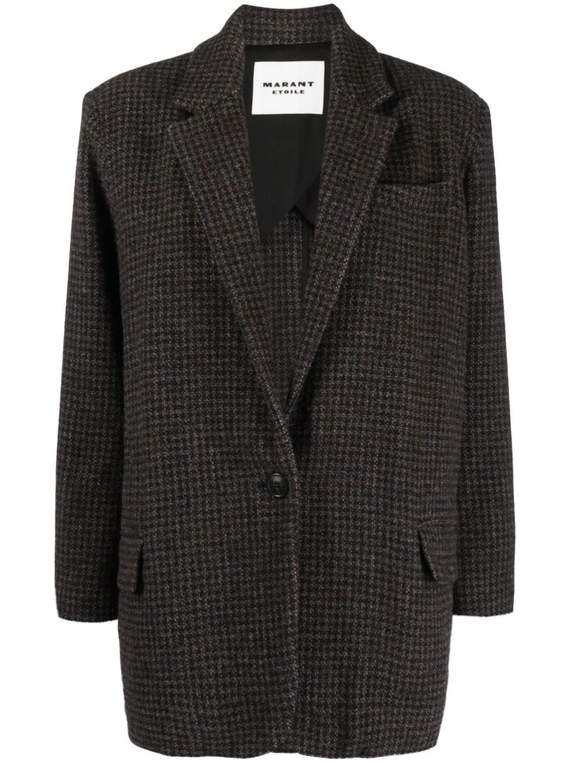 Brown Cikaito Houndstooth Wool Blazer