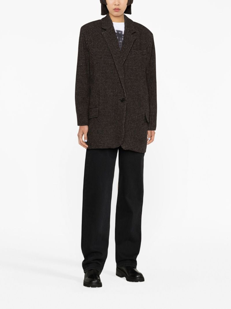 Brown Cikaito Houndstooth Wool Blazer
