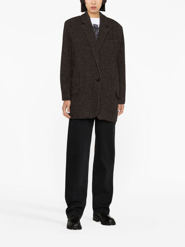 Brown Cikaito Houndstooth Wool Blazer