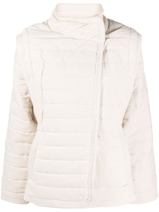 Neutral Areta Quilted Cotton Jacket