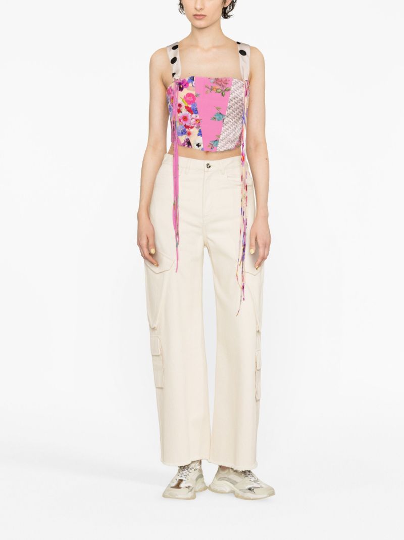 Pink Patchwork Corset Top