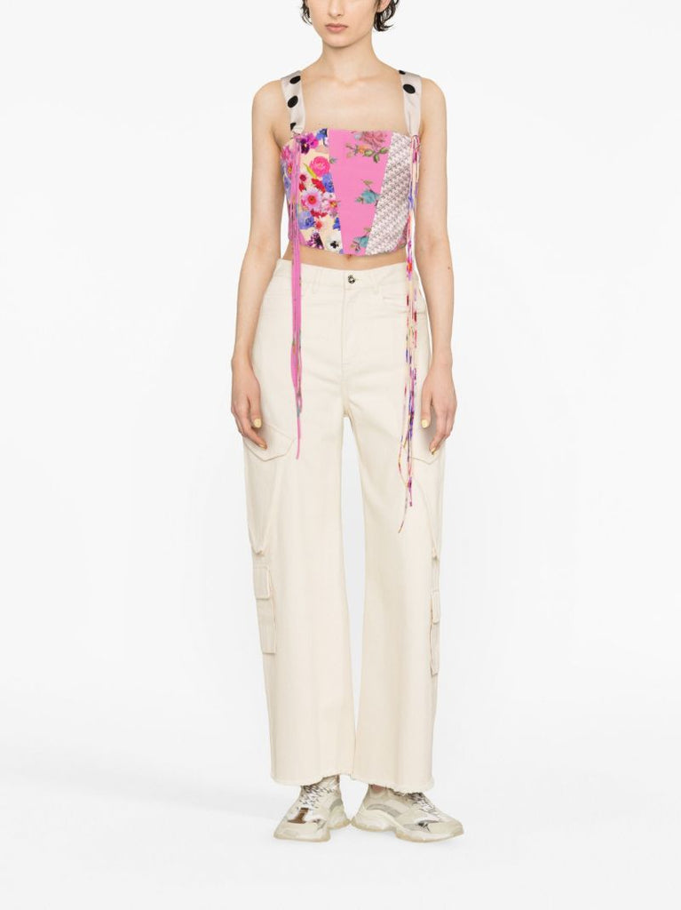 Pink Patchwork Corset Top