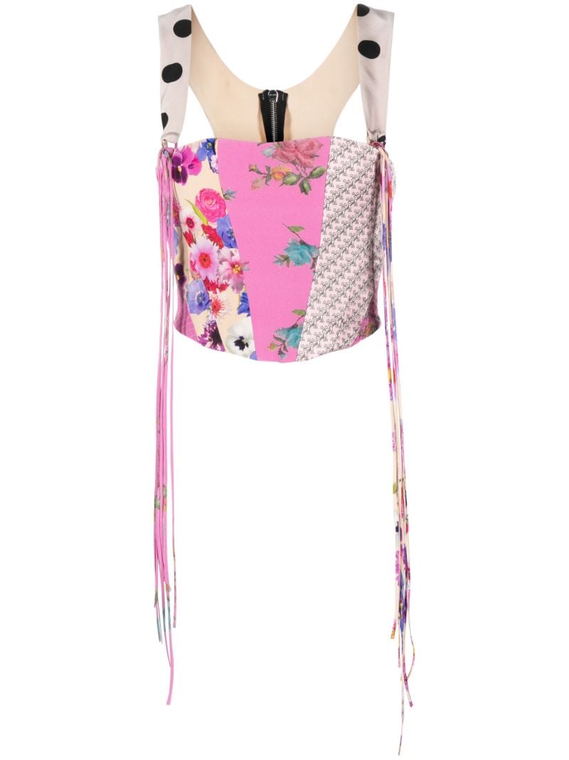 Pink Patchwork Corset Top