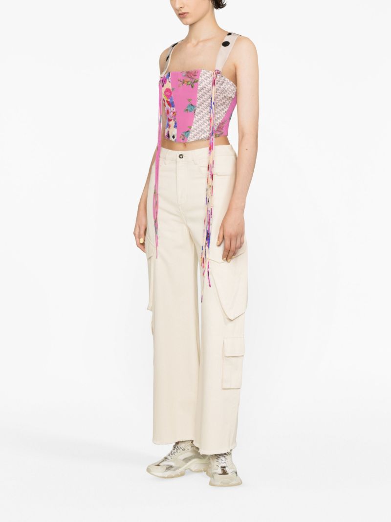 Pink Patchwork Corset Top