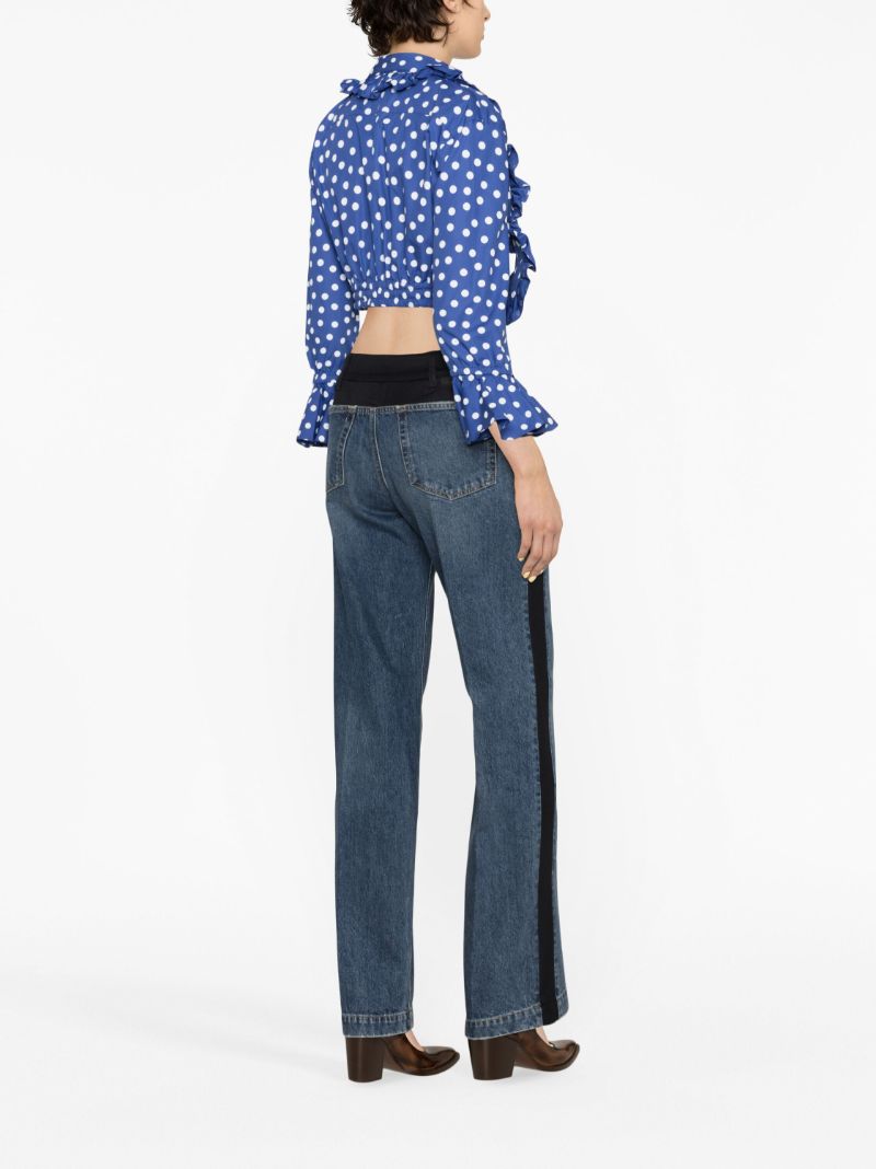 Blue Heart Cropped Blouse
