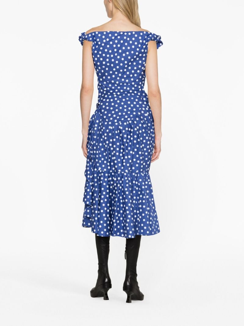Blue Ginnie Polka Dot Midi Dress