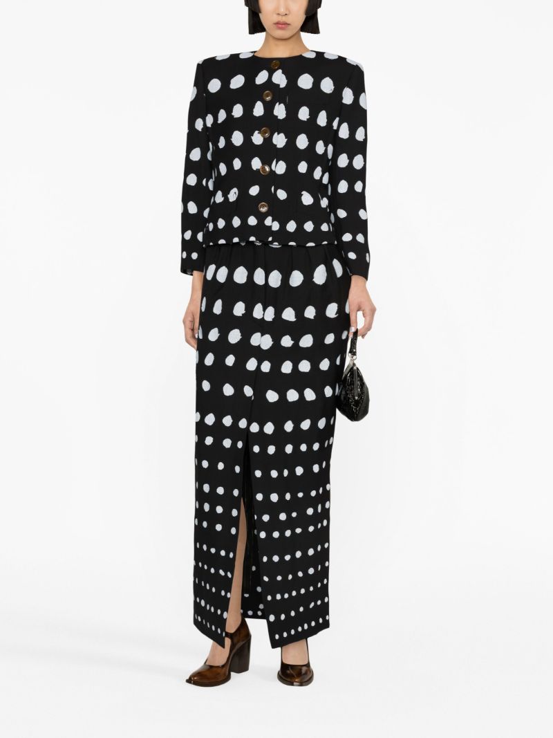 Black Iman Polka Dot Wool Jacket