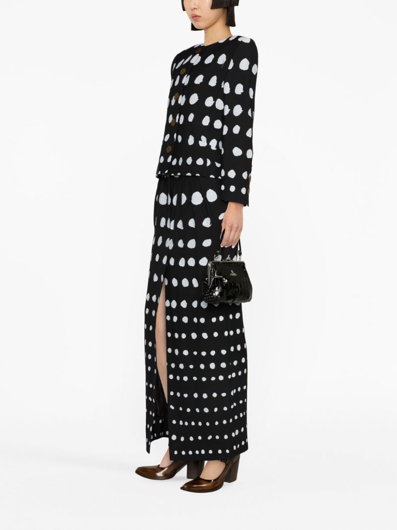 Black Iman Polka Dot Wool Jacket