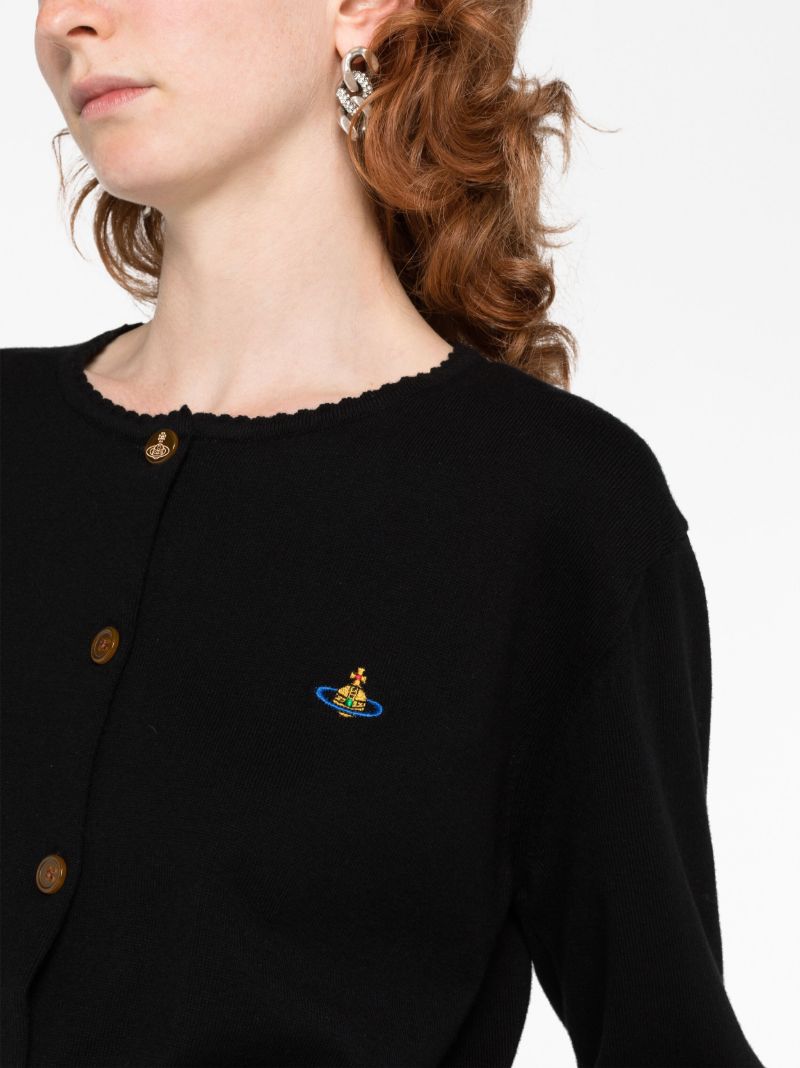 Black Bea Orb Embroidered Cropped Cardigan