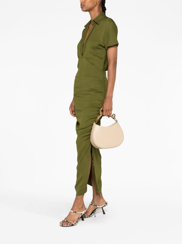 Neutral Cat Leather Top Handle Bag
