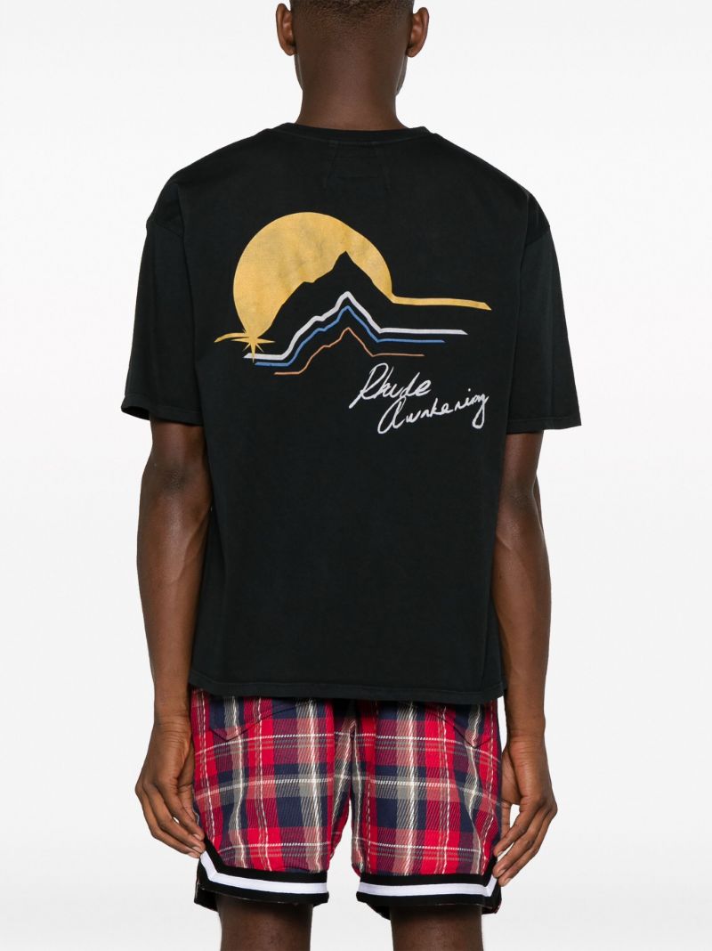 Black Rhude Awakening-print Cotton T-shirt