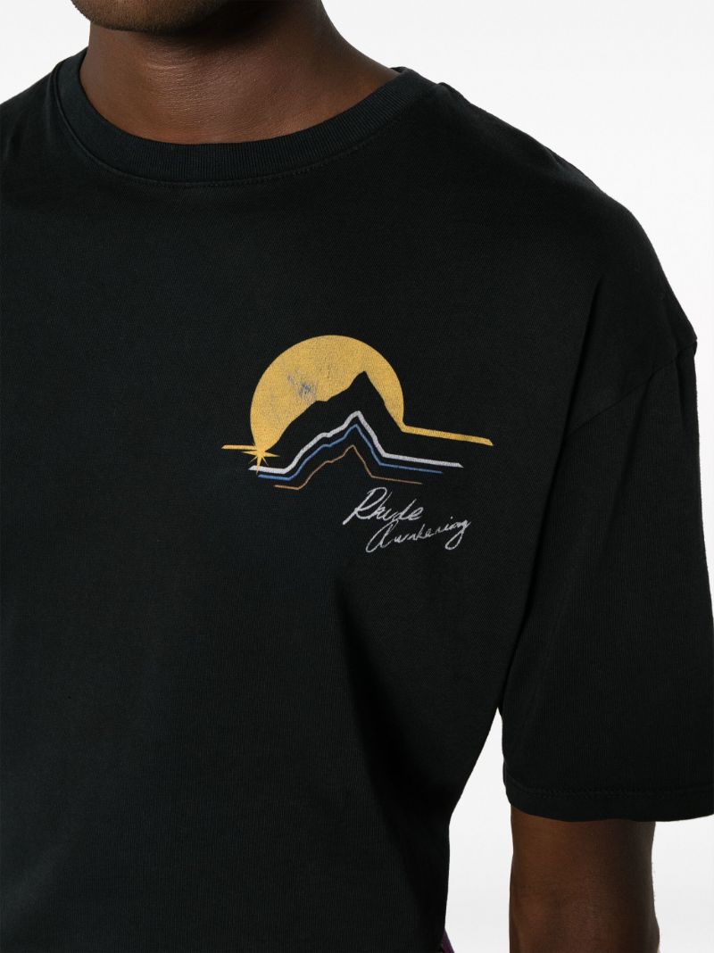 Black Rhude Awakening-print Cotton T-shirt