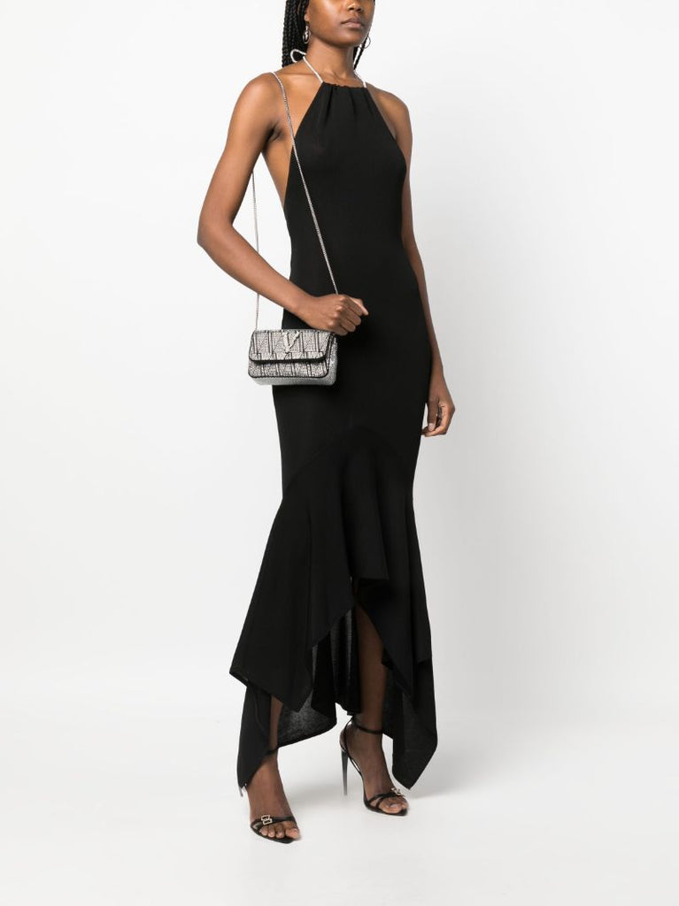 Black Virtus Mini Crystal Shoulder Bag
