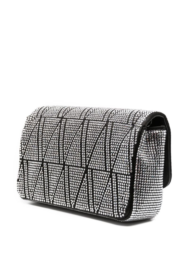 Black Virtus Mini Crystal Shoulder Bag