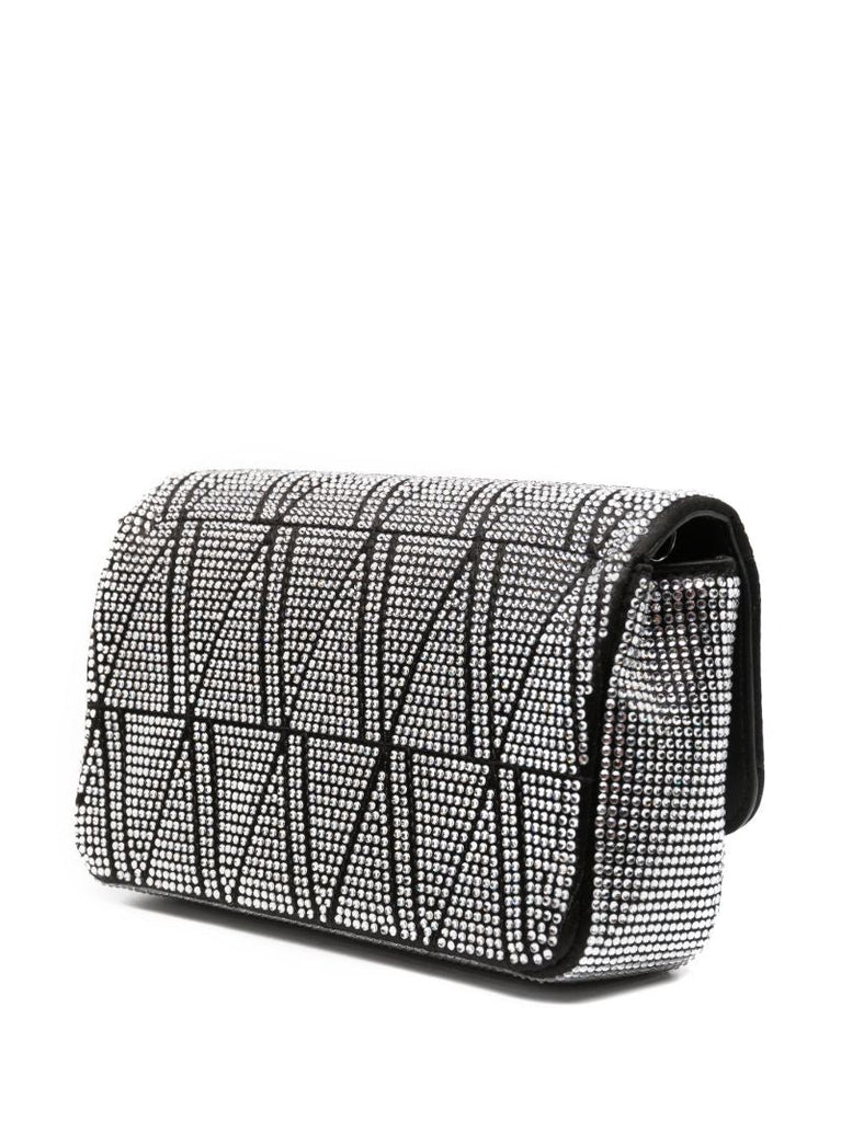 Black Virtus Mini Crystal Shoulder Bag