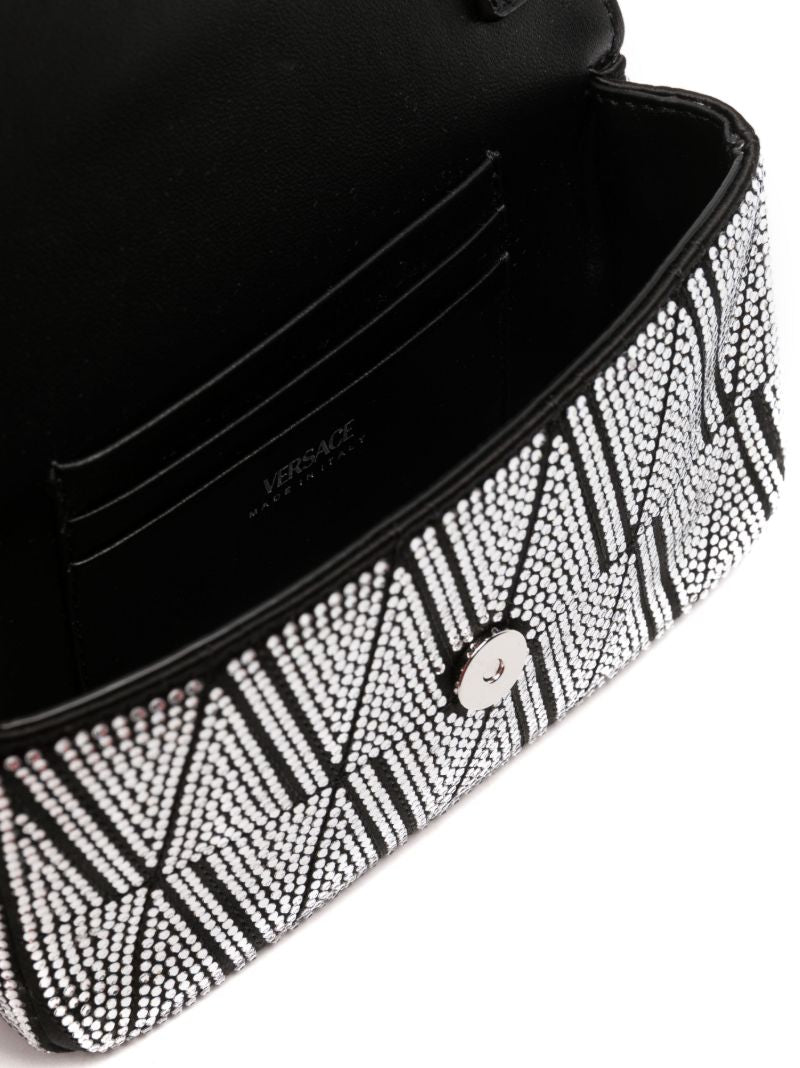 Black Virtus Mini Crystal Shoulder Bag