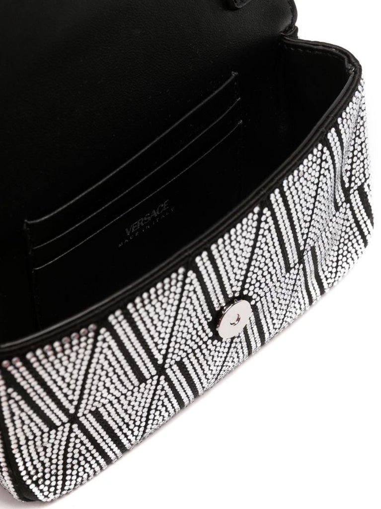 Black Virtus Mini Crystal Shoulder Bag