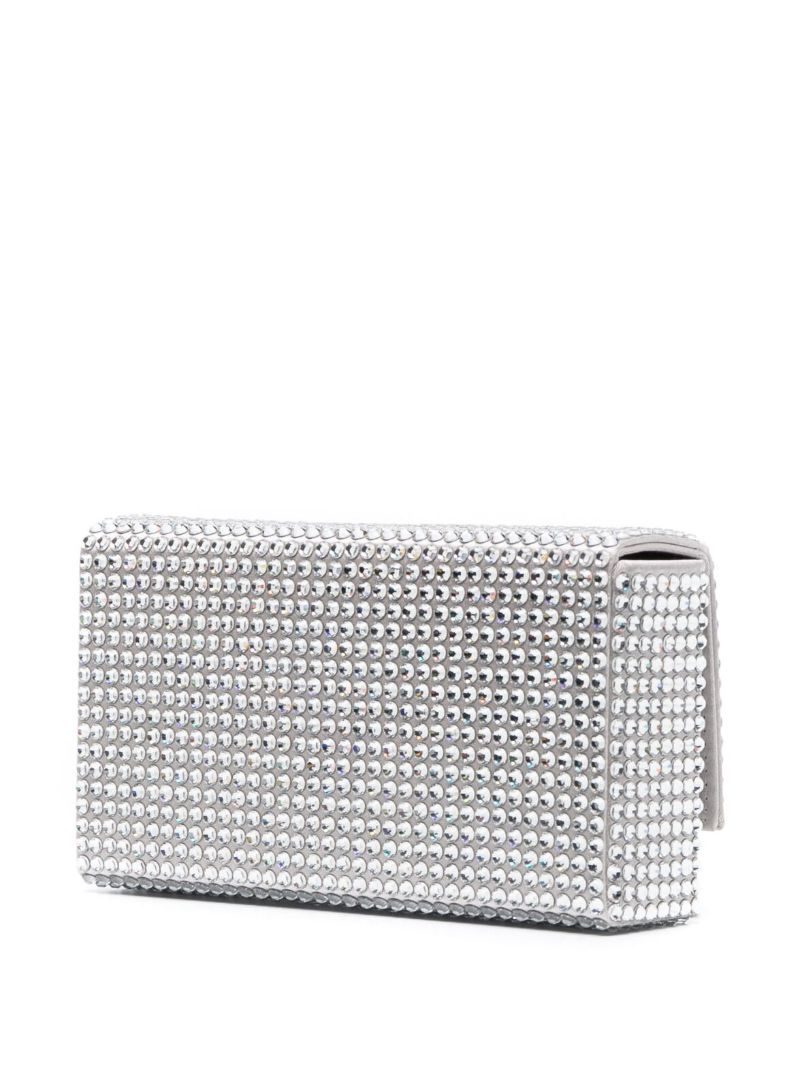 Silver Paloma Crystal Clutch Bag