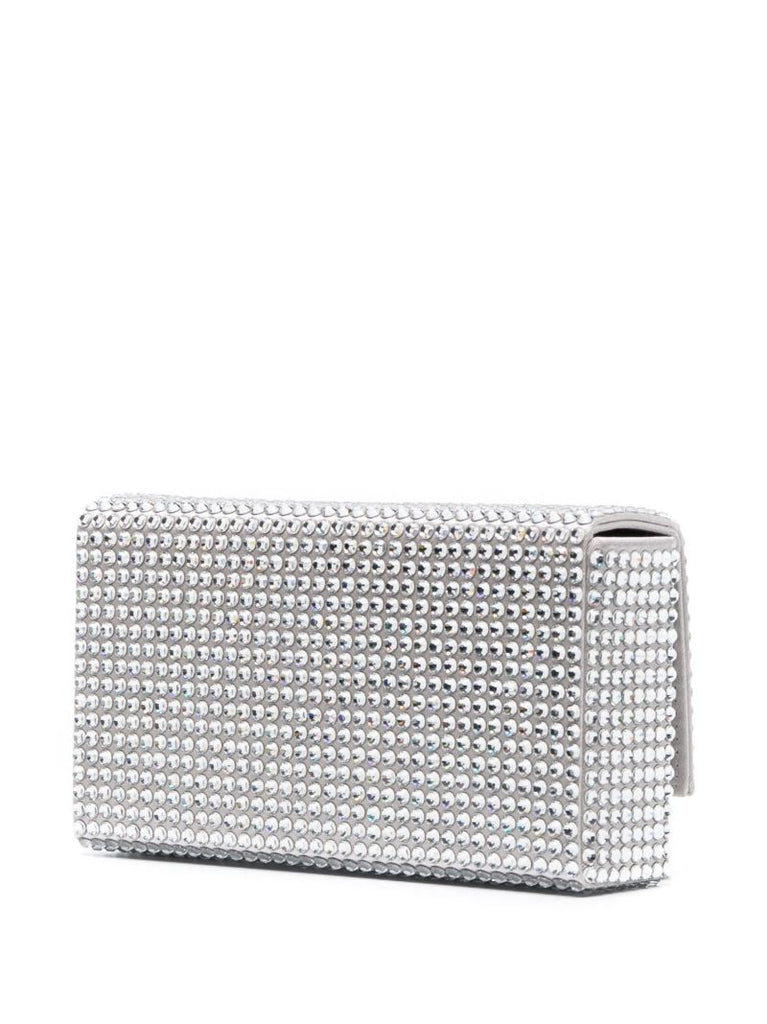 Silver Paloma Crystal Clutch Bag