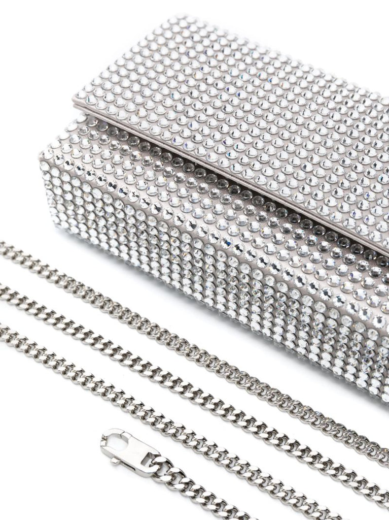 Silver Paloma Crystal Clutch Bag