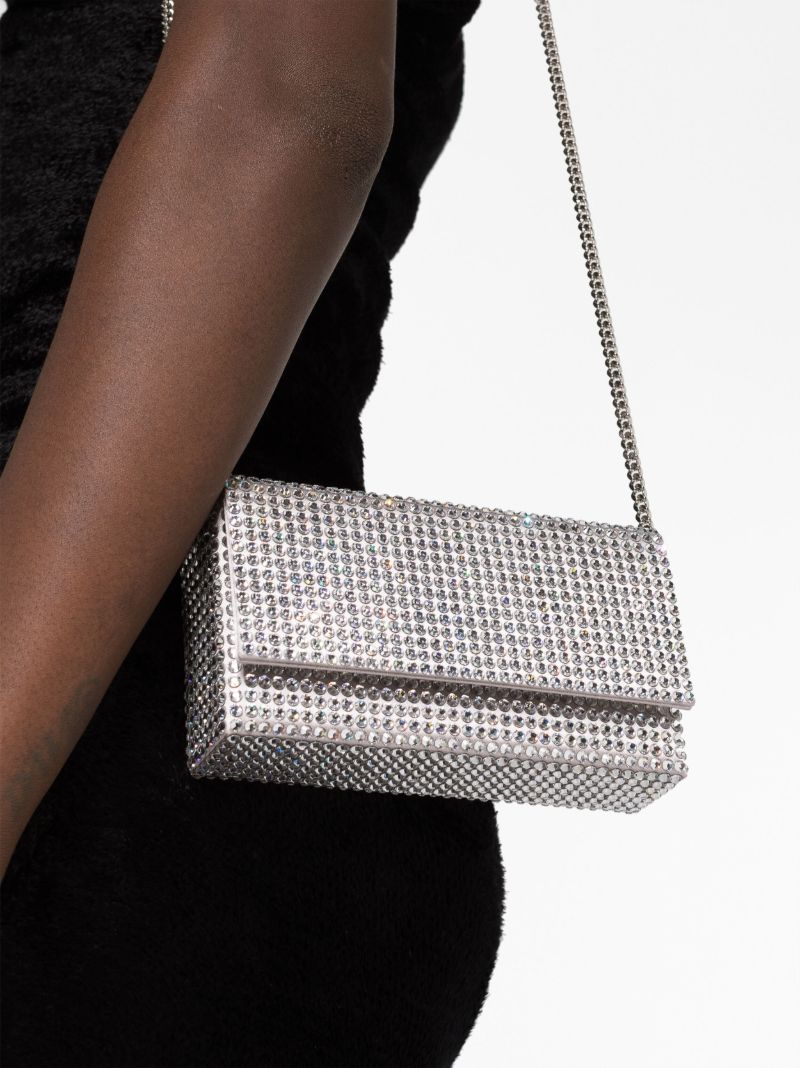 Silver Paloma Crystal Clutch Bag