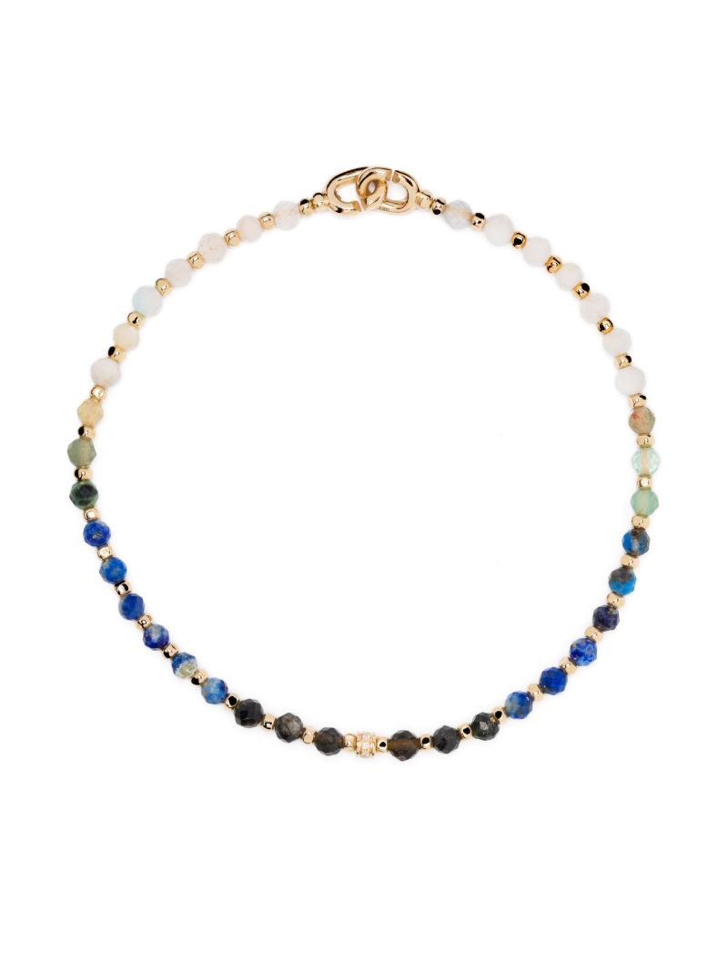 18k Yellow Gold Crystal and Diamond Bracelet