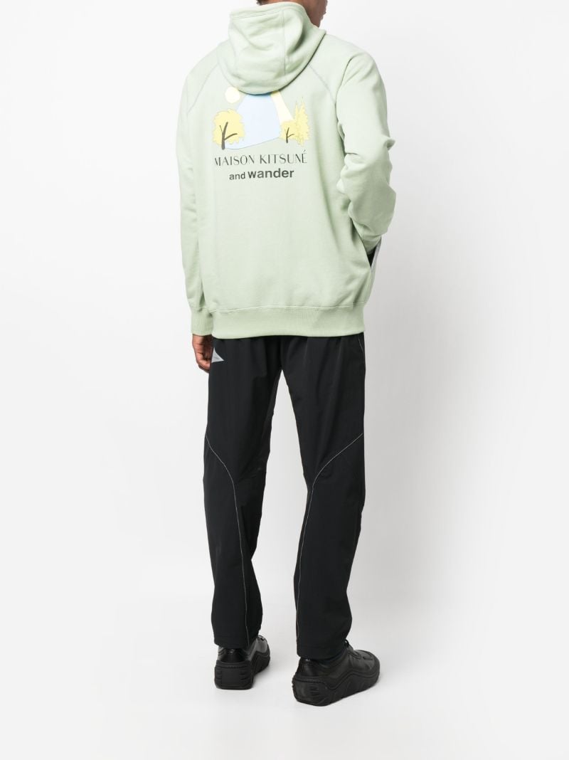 X Maison KitsunÃ_x0083_Â© Green Dry Cotton Hoodie