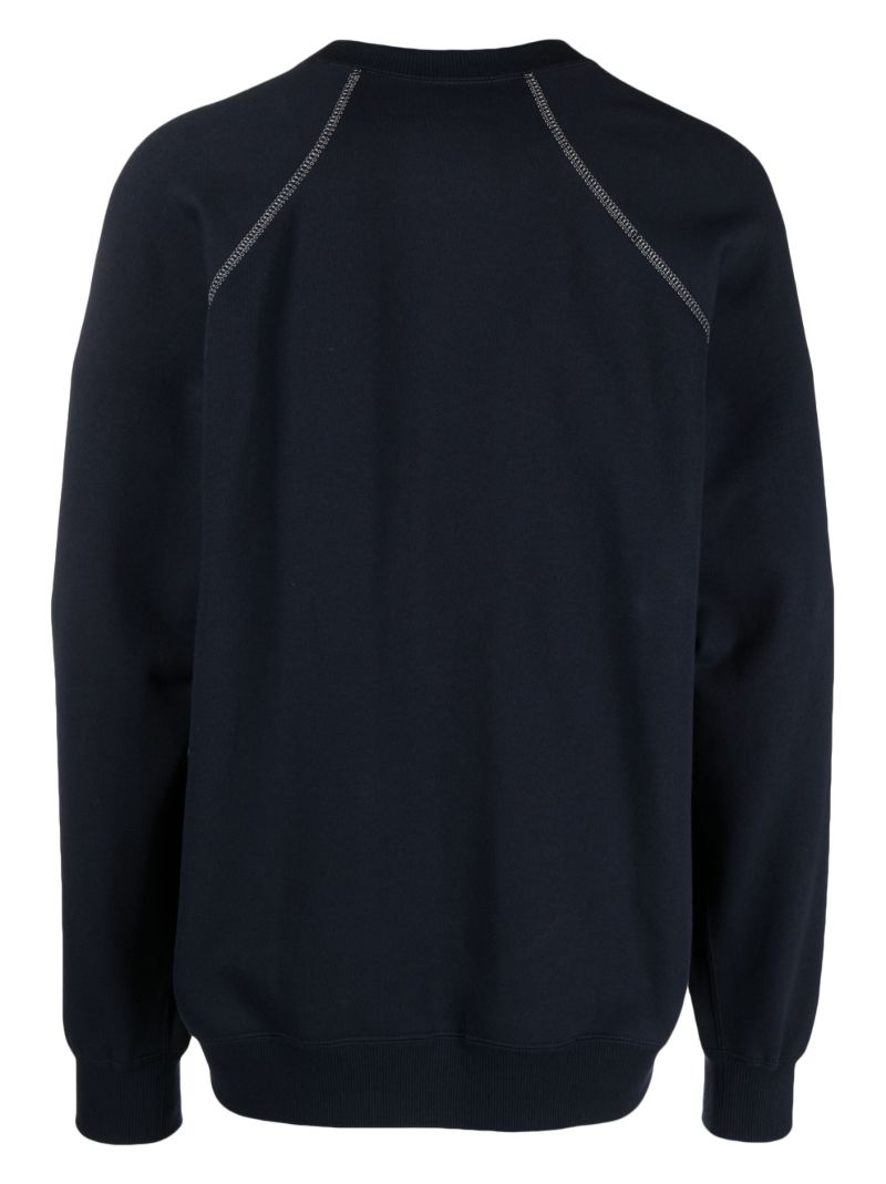 X Maison KitsunÃ_x0083_Â© Blue Crew Neck Sweatshirt