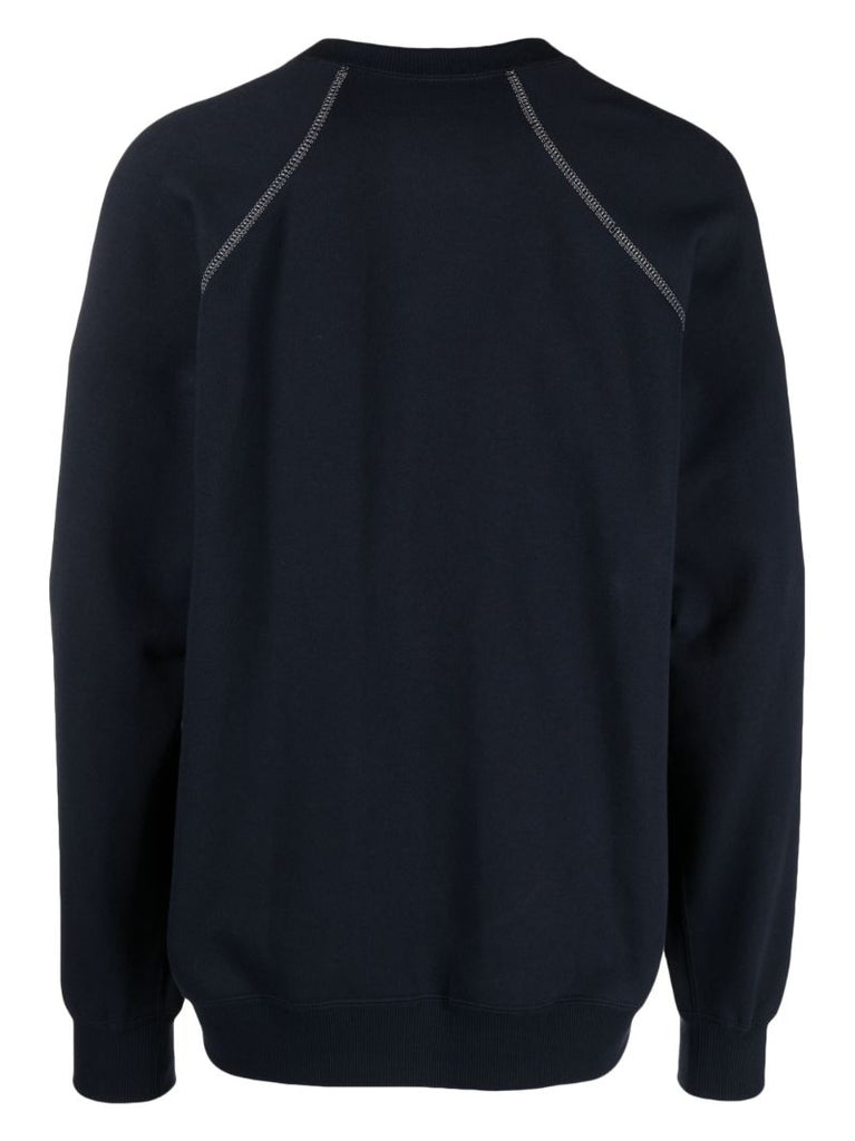 X Maison KitsunÃ_x0083_Â© Blue Crew Neck Sweatshirt