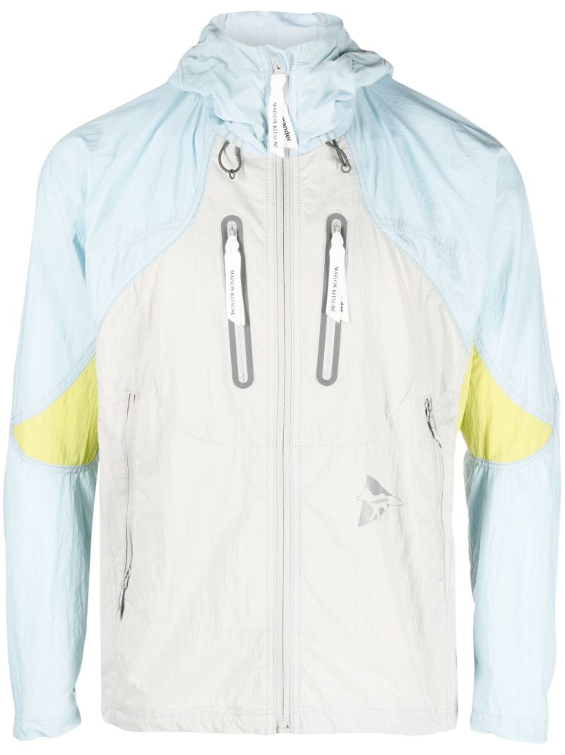 X Maison KitsunÃ_x0083_Â© Blue Zip-up Hiking Jacket